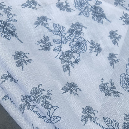 Rich Cotton Linen Marine Blossoms - LN 07