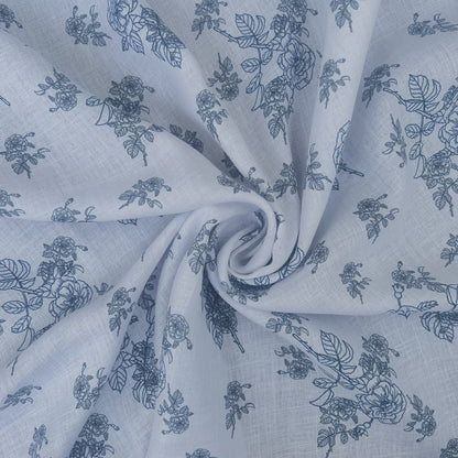 Rich Cotton Linen Marine Blossoms - LN 07