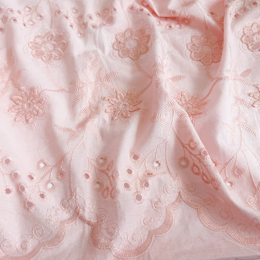 Cotton 3D Floral Schiffli Embroidery Petal Mousse - GT 2252