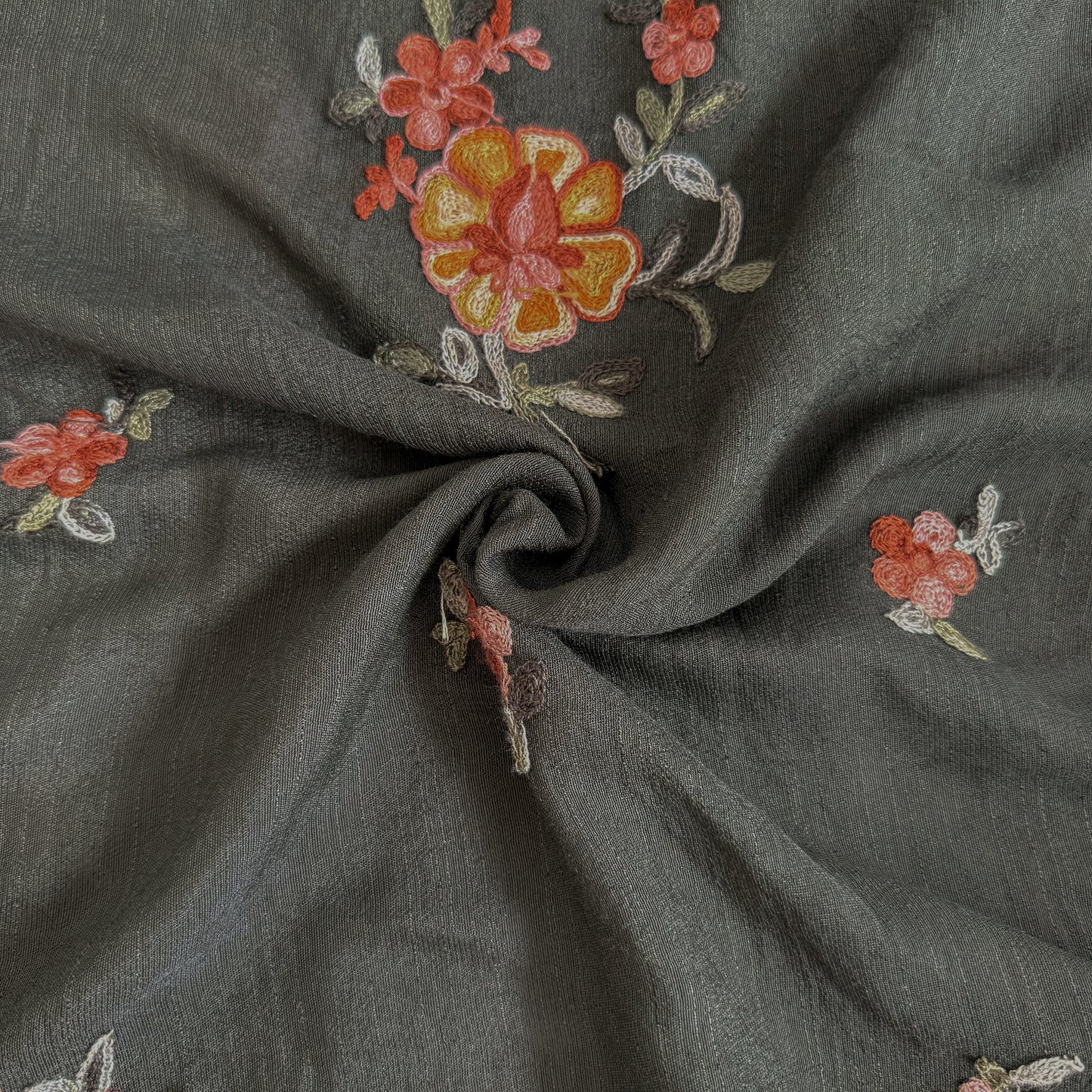 Embroidered Slub Olive Sonata - GT 2273