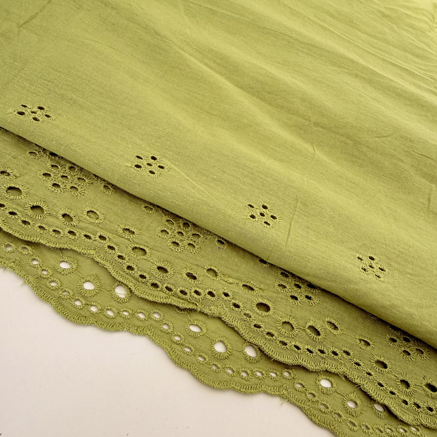 Cotton Eyelet Scallop Pistachio Lace - GT 2154