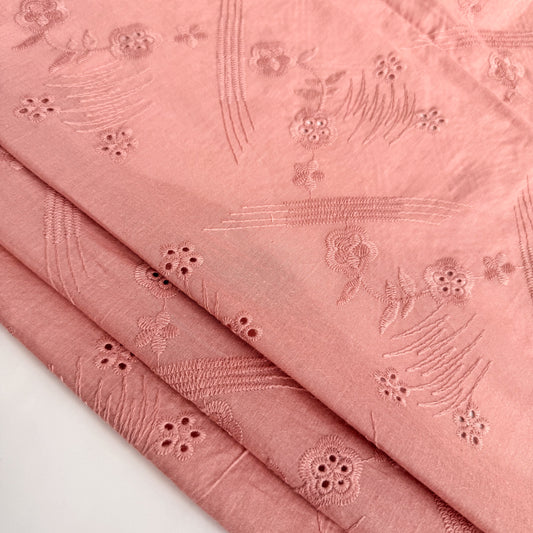 Cotton Schiffli Embroidery Rosewood - GT 2259