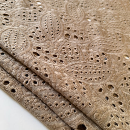 Cotton Poly Paisley Eyelet Embroidery Champrelle - GT 2245