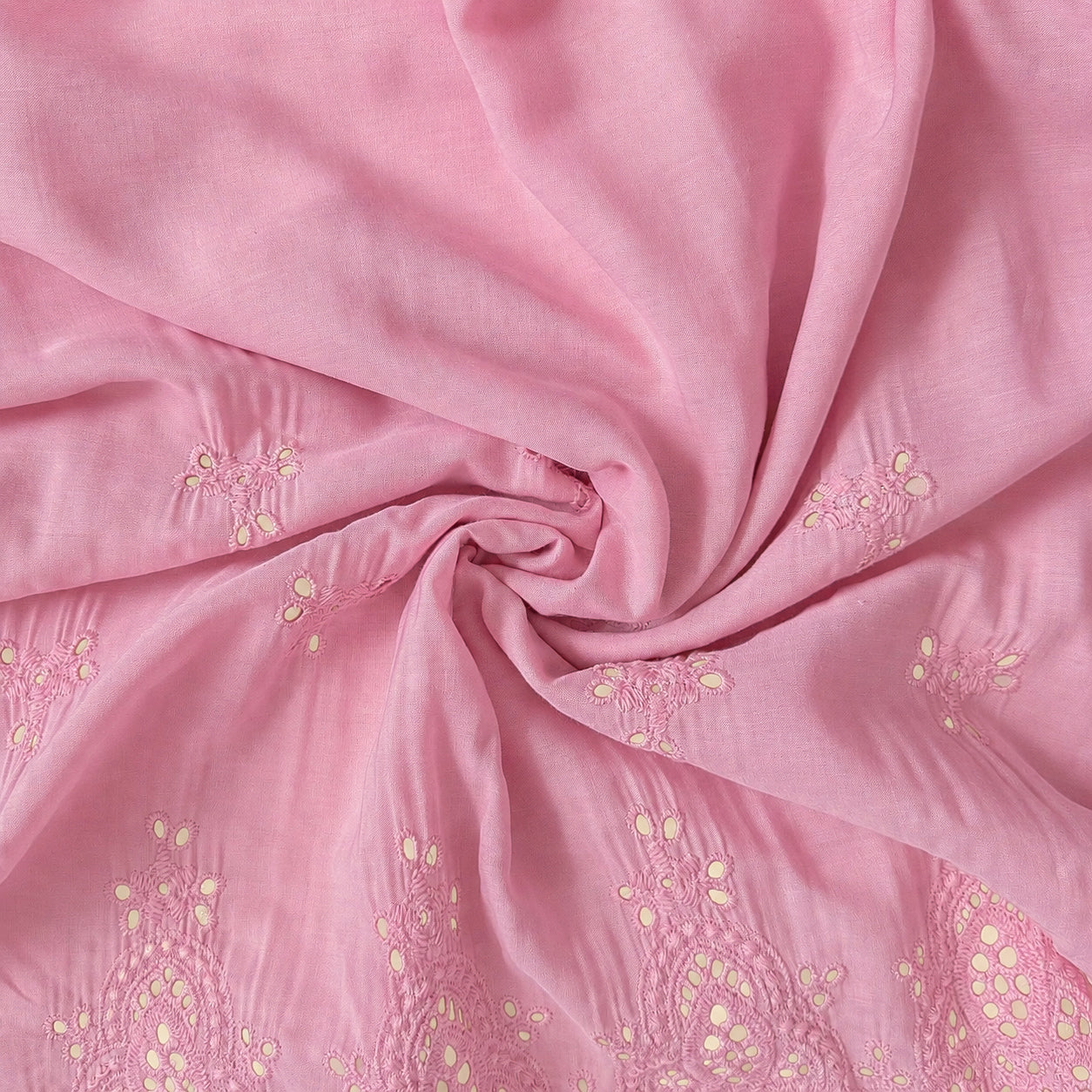 Cotton Border Eyelet Embroidery Pink Parfait - GT 2250