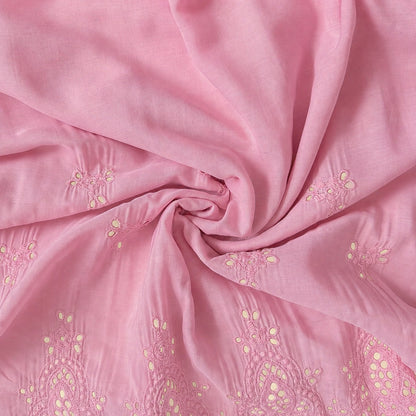 Cotton Border Eyelet Embroidery Pink Parfait - GT 2250