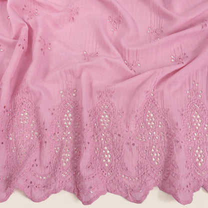 Cotton Border Eyelet Embroidery Pink Parfait - GT 2250