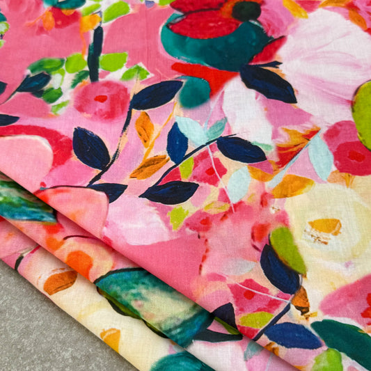 100% Lawn Cotton Coral Art - GT 2036