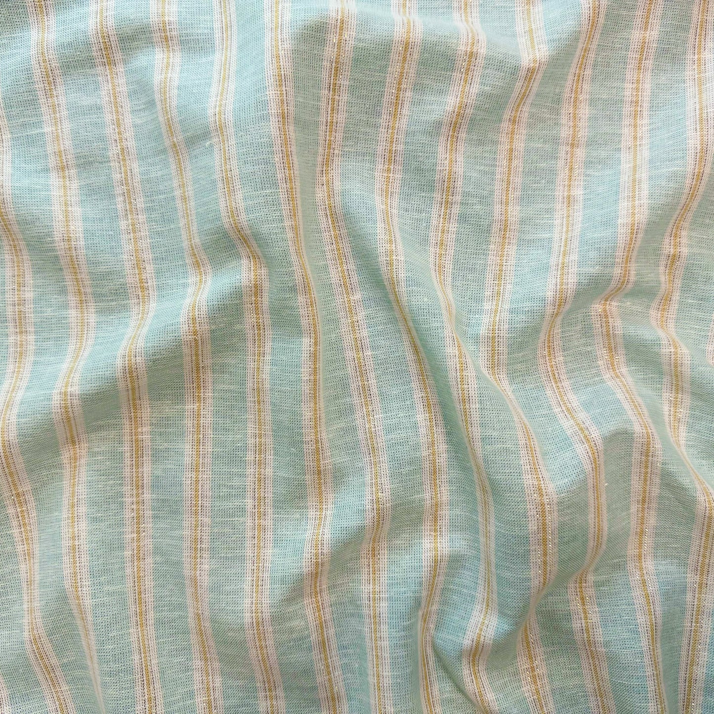 Yarn Dyed Linen Woven  Minty Crème - CLP 383