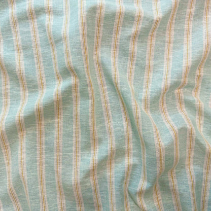 Yarn Dyed Linen Woven  Minty Crème - CLP 383