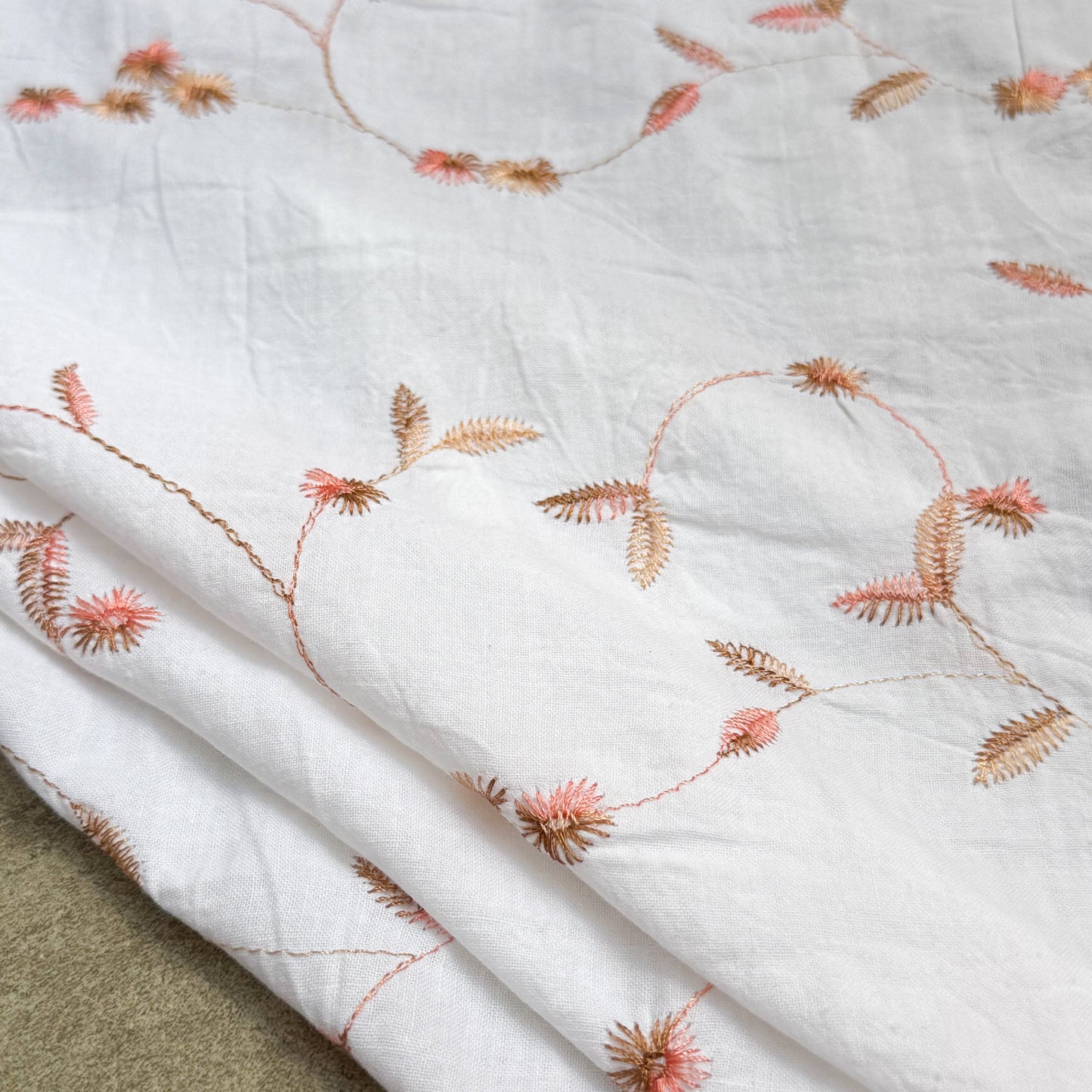 Cotton Dobby embroidery peachleaf - GT 2109