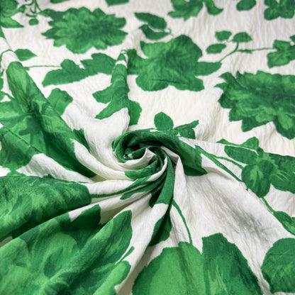 Crepe Ramie Fabric Leafy  - CLP R01