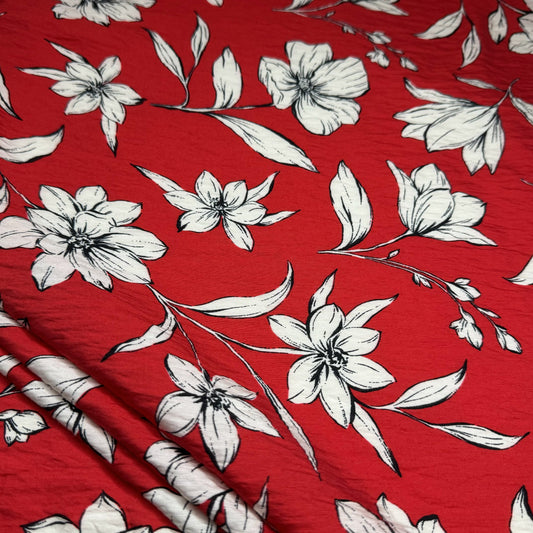 Crepe Ramie Fabric Carmine  - CLP R02