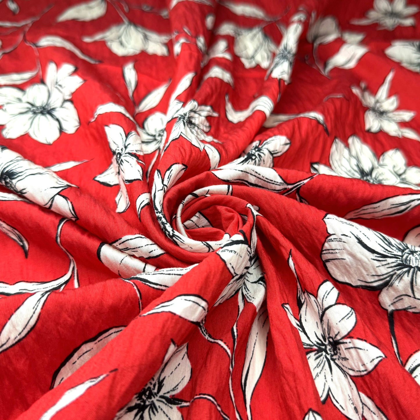 Crepe Ramie Fabric Carmine  - CLP R02