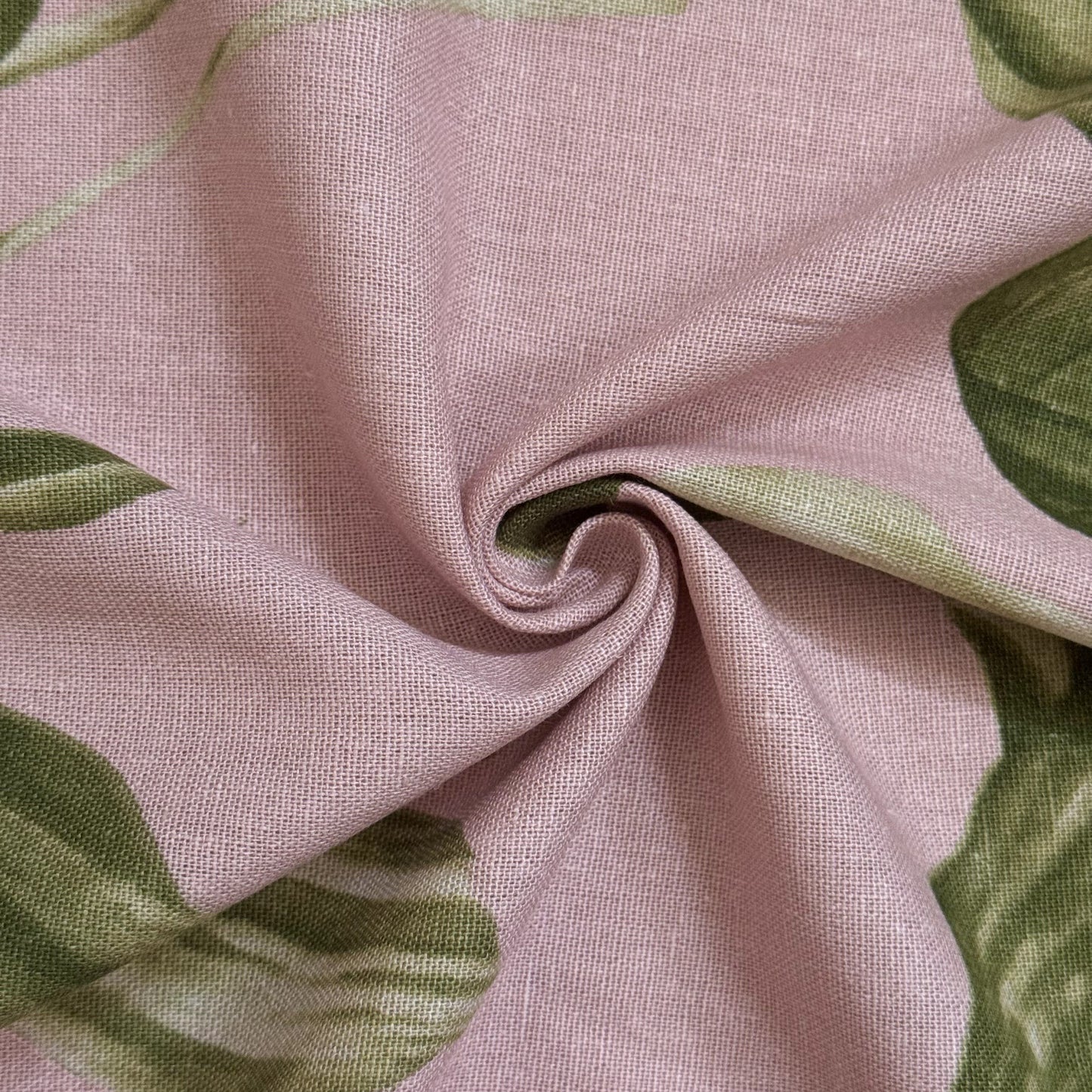 Linen Cotton Blend Dusky Leaves - CLP 270