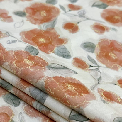 Cotton Blend Sun Kissed Camellias - CLP 382