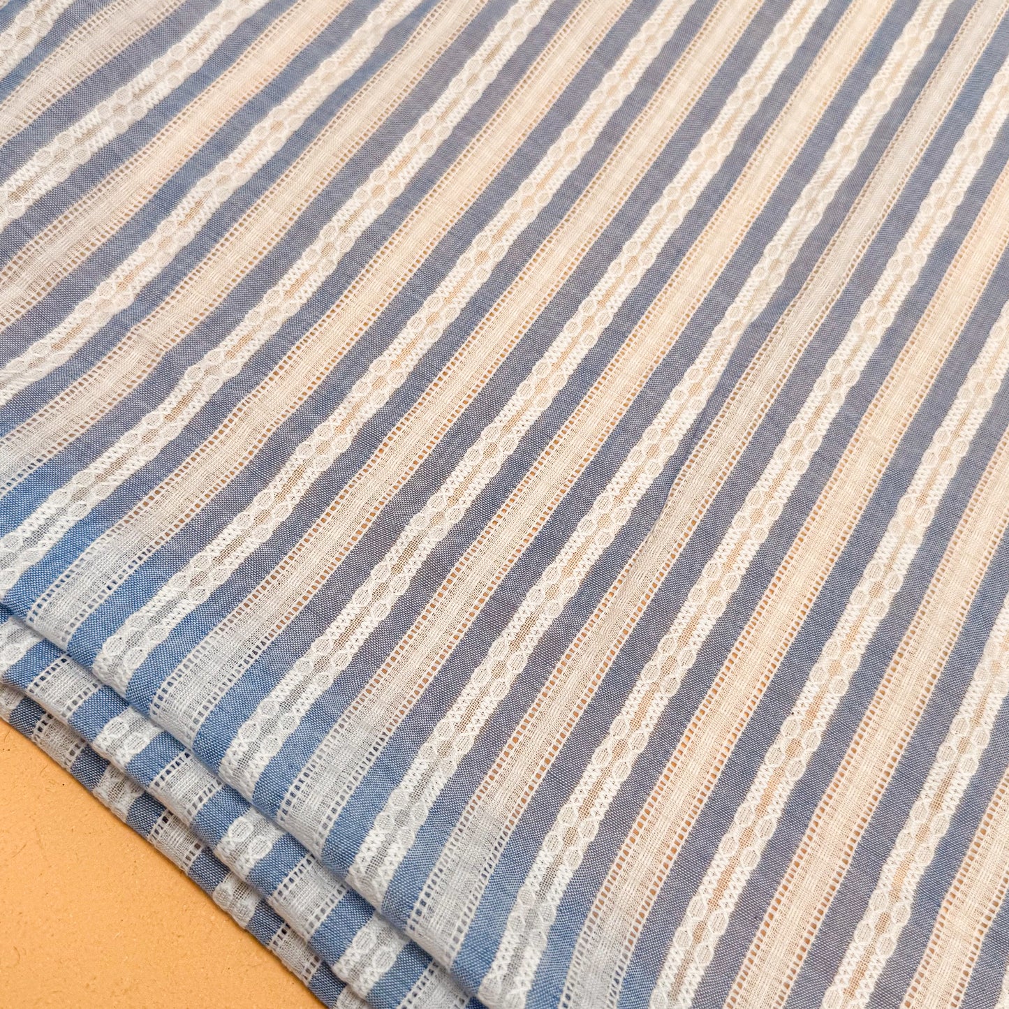 Poly Cotton Dobby Stripe Tidal Thread - GT 2178