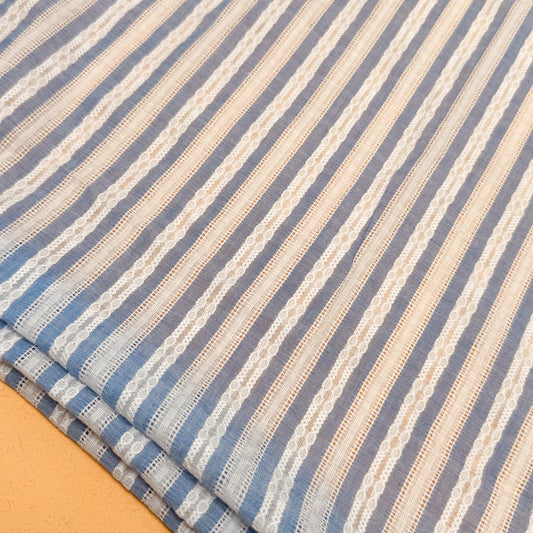 Poly Cotton Dobby Stripe Tidal Thread - GT 2178