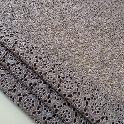 Cotton Poly Floral Eyelet Embroidery Duskveil - GT 2244