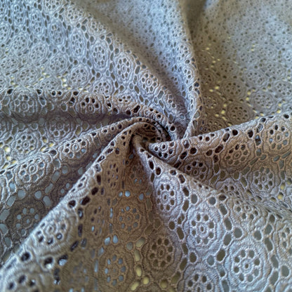Cotton Poly Floral Eyelet Embroidery Duskveil - GT 2244