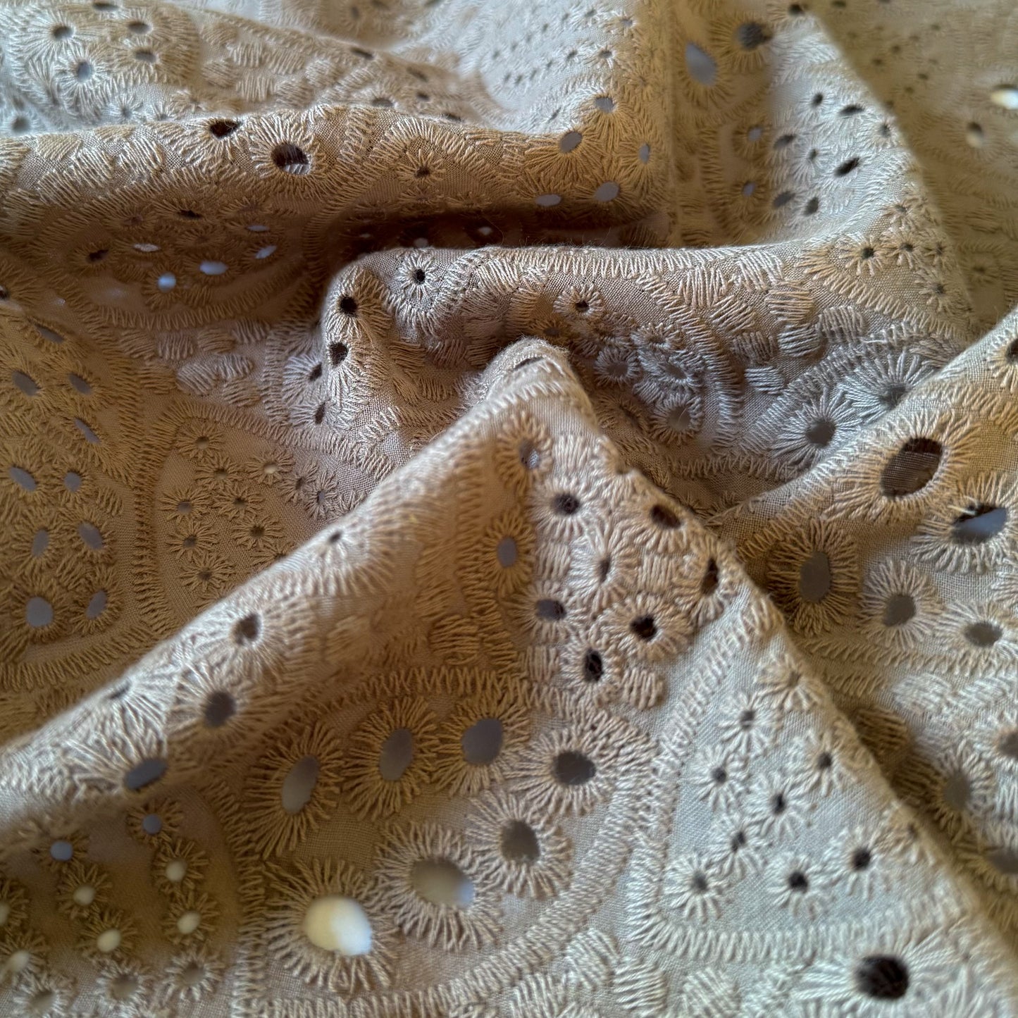 Cotton Poly Paisley Eyelet Embroidery Champrelle - GT 2245