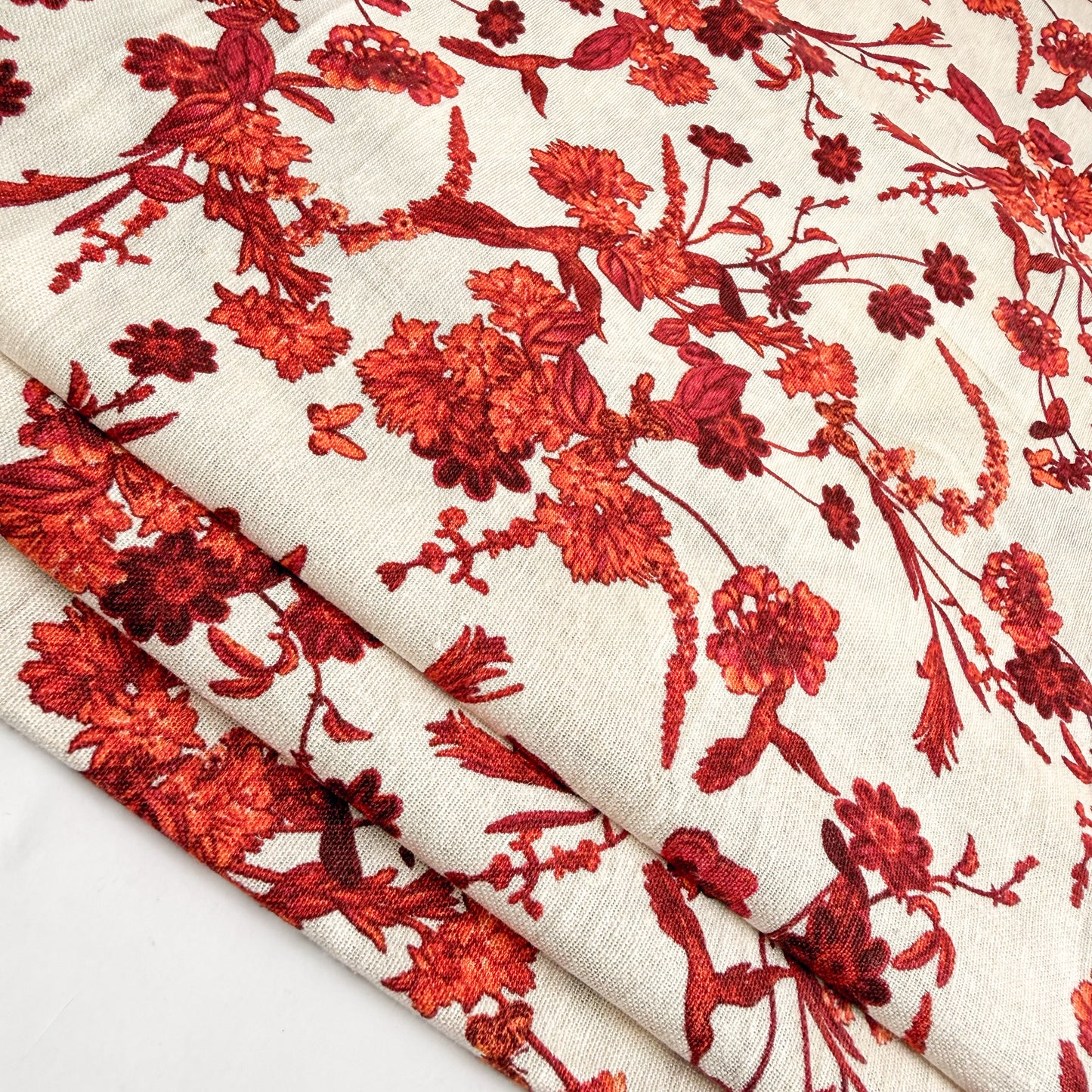 Linen Cotton Blend Rouge Botanique - GT 2282