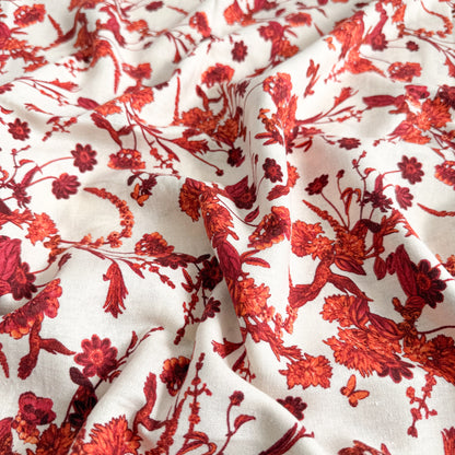 Linen Cotton Blend Rouge Botanique - GT 2282